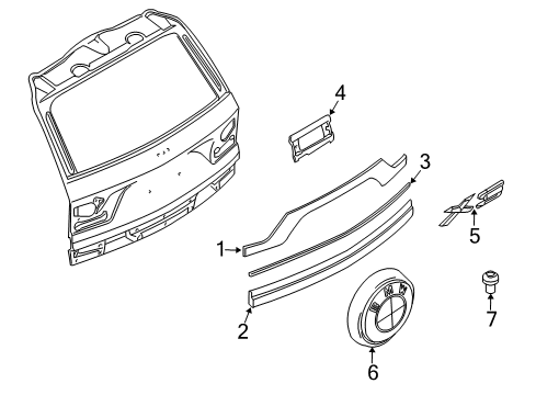 2008 BMW X3 Exterior Trim - Lift Gate Finisher, Trunk Lid, Primed Diagram for 51133424465