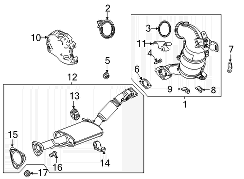 2020 Buick Encore GX Exhaust Components Muffler & Pipe Diagram for 60003778