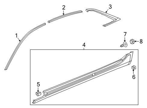 2018 Cadillac CT6 Exterior Trim - Pillars, Rocker & Floor MOLDING ASM-RKR PNL *SERV PRIMER Diagram for 84038041