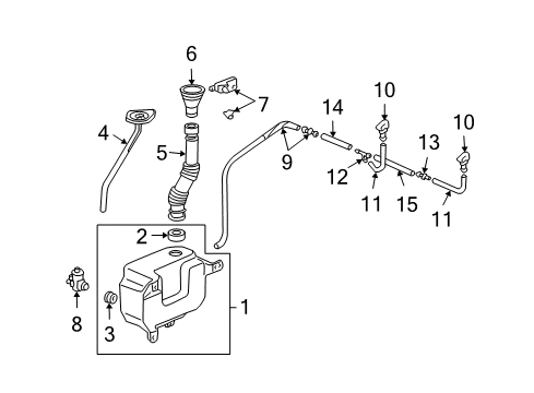2005 Acura TSX Wiper & Washer Components Tube (360MM) Diagram for 76837-S7S-003