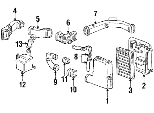 1988 Honda Accord Filters Duct, Air Inlet Diagram for 17243-PH3-900
