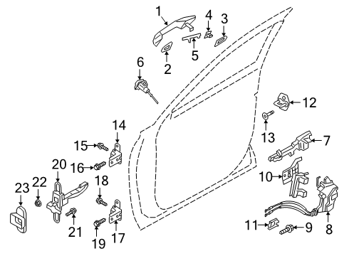 2021 Hyundai Palisade Front Door Door Outside Handle Assembly, Left Diagram for 82650-S8000