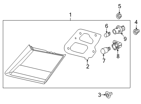 2014 Honda Civic Bulbs Light Assy., R. Lid Diagram for 34150-TR0-A51