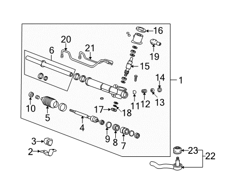 2003 Hyundai XG350 Steering Column & Wheel, Steering Gear & Linkage Tube Assembly-Feed Diagram for 57717-38000