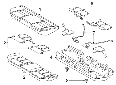 2019 Lincoln Continental Rear Seat Components Seat Cushion Pad Diagram for GD9Z-58632A23-G