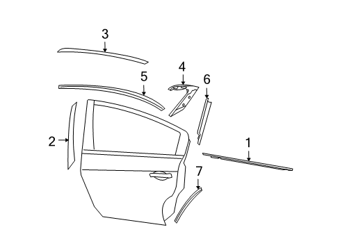 2012 Nissan Maxima Exterior Trim - Rear Door Tape-Rear Door SASH Front, RH Diagram for 82816-9N01A