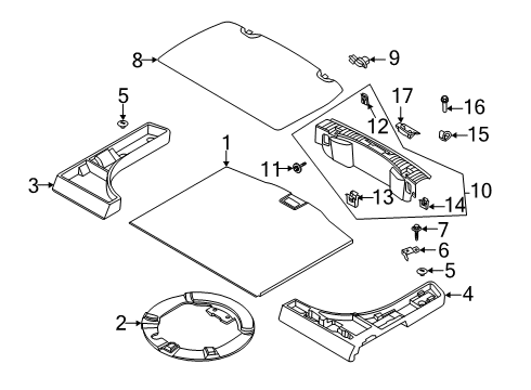 2021 Ford Escape Interior Trim - Rear Body Tie Down Hook Bolt Diagram for -W717491-S442