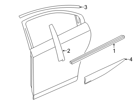 2017 Chevrolet Cruze Exterior Trim - Rear Door Belt Molding Diagram for 84161354