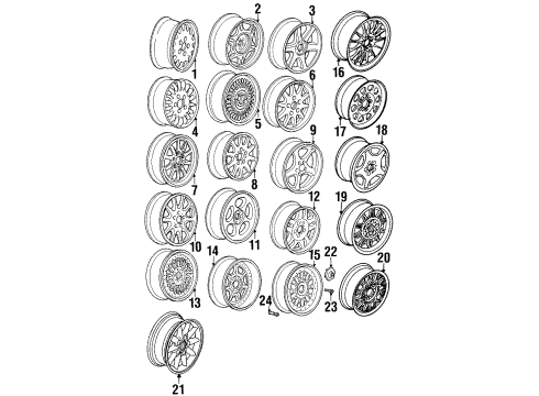 1997 BMW 328is Wheels Light Alloy Rim Diagram for 36111092175