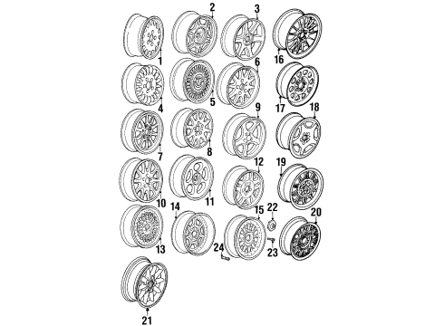 1997 BMW 328is Wheels Light Alloy Rim Diagram for 36111182304