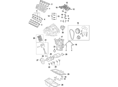 2006 Dodge Ram 3500 Engine Parts, Mounts, Cylinder Head & Valves, Camshaft & Timing, Oil Cooler, Oil Pan, Oil Pump, Crankshaft & Bearings, Pistons, Rings & Bearings Bracket-Transmission Mount Diagram for 52121772AA