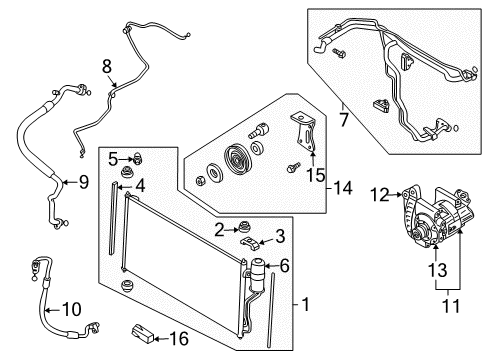 2004 Nissan Quest A/C Condenser, Compressor & Lines Compressor - Cooler Diagram for 92600-5Z01B