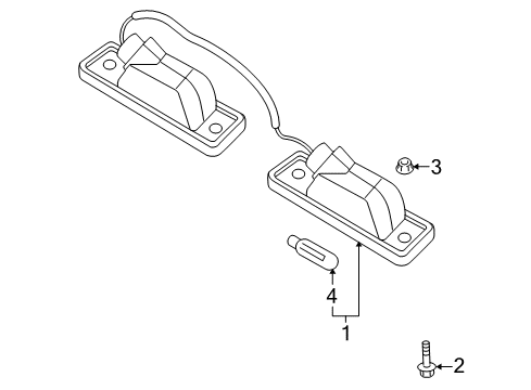 2010 Chevrolet Aveo5 Bulbs License Lamp Diagram for 95387158