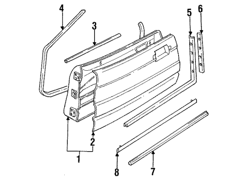 1993 Cadillac Allante Door & Components Mirror Asm-Outside Rear View (Domestic) Diagram for 3534042