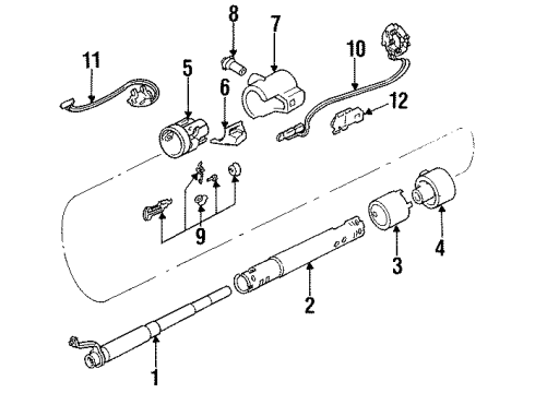 1988 Oldsmobile Cutlass Calais Steering Column Assembly COLUMN, Steering Diagram for 26003389