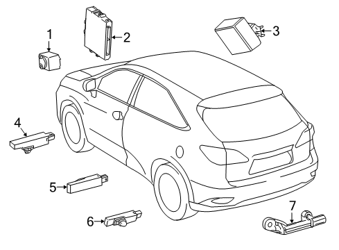 2021 Lexus NX300 Keyless Entry Components Computer Assy, Smart Diagram for 89990-78230