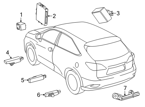 2018 Lexus NX300h Parking Aid Smart Computer Assembly Diagram for 89990-78170