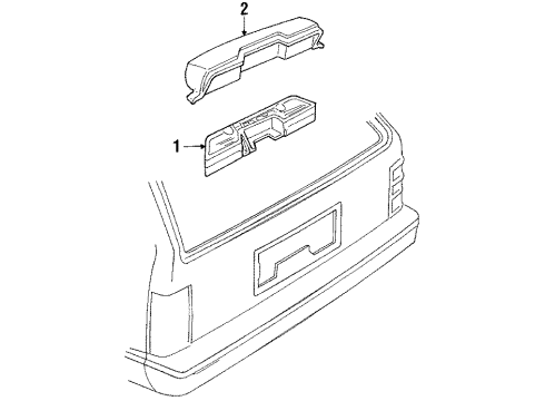 1987 Oldsmobile Cutlass Cruiser High Mount Lamps Lamp Asm-High Mount Stop Diagram for 918541