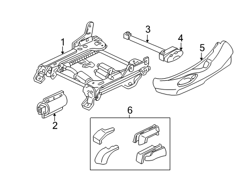 2000 Mercury Sable Tracks & Components Side Shield Diagram for YF1Z-5462187-BAB