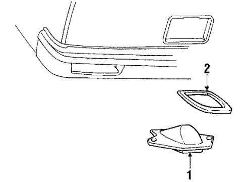 1986 Pontiac Bonneville License Lamps Lamp Asm-Rear License Diagram for 913204