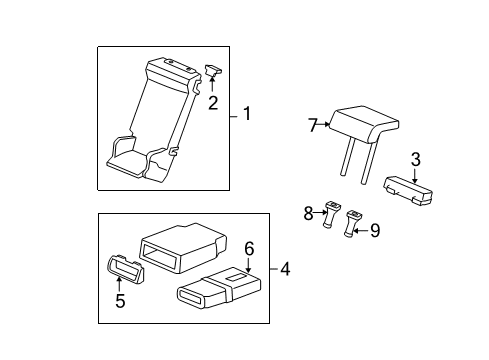 2010 Acura MDX Second Row Seats Holder, Rear (Light Cream Ivory) Diagram for 82183-STX-A04ZC