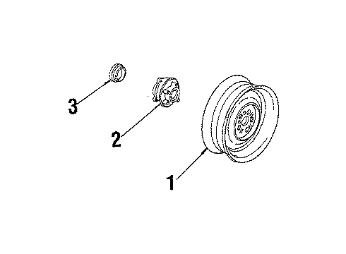 1987 Cadillac Cimarron Wheels Hub Cap ASSEMBLY Diagram for 1627583