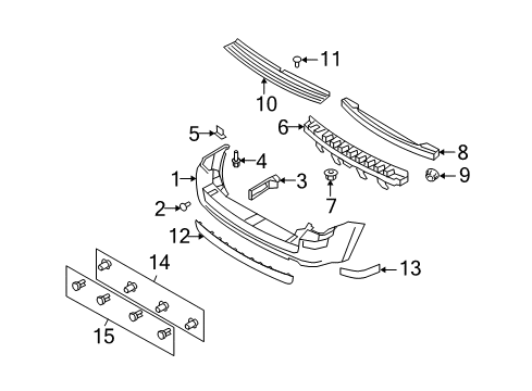 2008 Mercury Mariner Parking Aid Side Reinforcement Diagram for 8L8Z-17E814-C