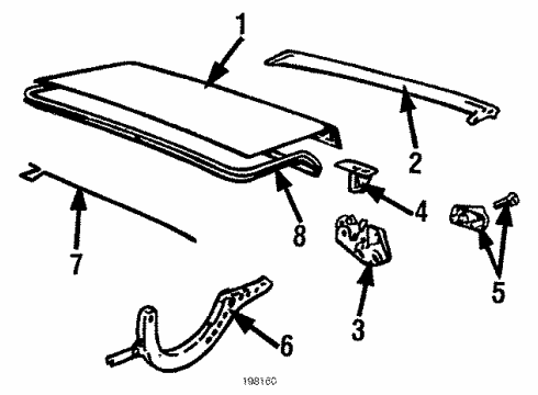 1988 BMW M3 Trunk Lid Trunk Lid Actuator Diagram for 51261385115