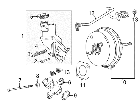 2019 GMC Terrain Hydraulic System Master Cylinder Diagram for 84667590