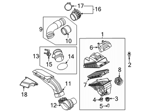 2022 Hyundai Santa Cruz Air Intake Bracket-Wiring MTG Diagram for 91931L1220