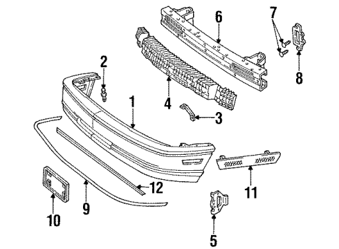 1992 Oldsmobile Achieva Front Bumper Reflector Asm-Front Side Marker Diagram for 5975879