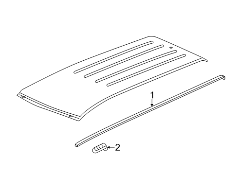 2016 Honda Odyssey Exterior Trim - Roof Molding Assy., L. Roof Diagram for 74316-TK8-A01