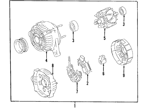 2000 Lexus RX300 Alternator Bearing Diagram for 90099-10192