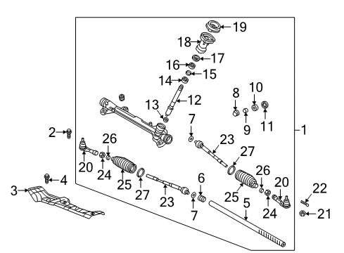 2019 Hyundai Elantra GT Steering Column & Wheel, Steering Gear & Linkage PINION Assembly-Steering Diagram for 56512G3001