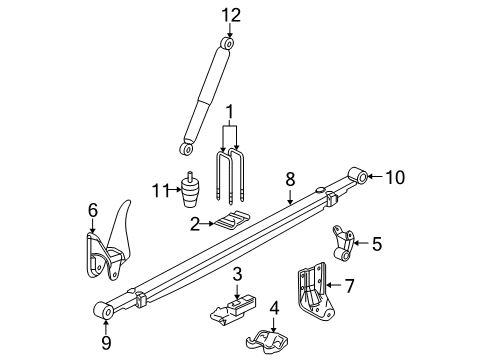 2007 GMC Sierra 3500 HD Rear Suspension Leaf Spring Diagram for 15812917
