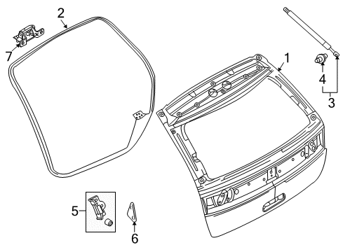 2010 Lincoln MKX Lift Gate Lift Gate Diagram for 9A1Z-7840010-A