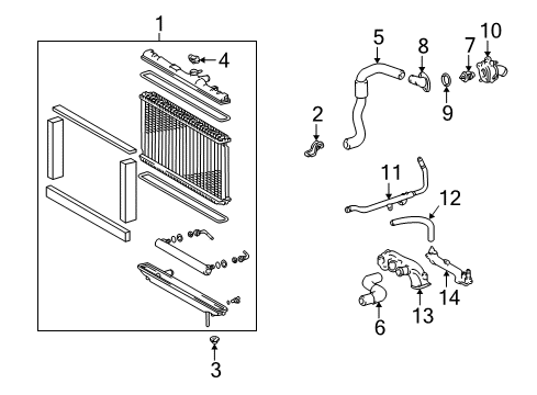 2003 Lexus GS430 Radiator & Components Radiator Assembly Diagram for 16400-50260