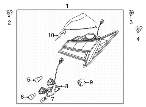 2021 Hyundai Elantra Bulbs Lamp Assembly-Rear Comb Outside, RH Diagram for 92402-AB000