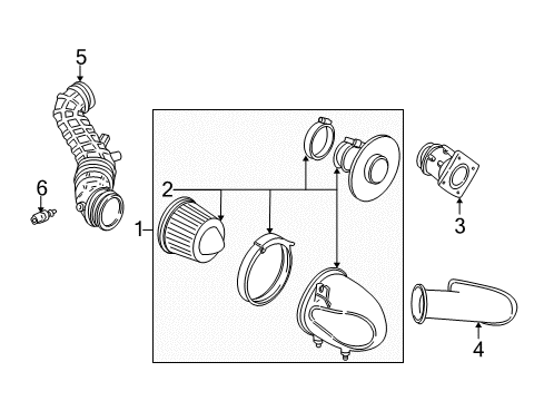 2001 Ford Mustang Powertrain Control Air Cleaner Assembly Diagram for XR3Z-9600-AA