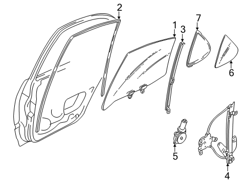 2001 Nissan Altima Rear Door Glass Run Rubber-Rear Door Window, RH Diagram for 82330-8Z801