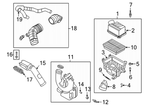 2022 Kia Seltos Air Intake Duct Assembly-EXTN Diagram for 28218Q5200
