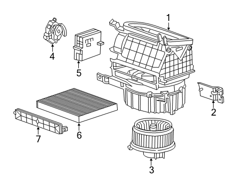 2018 Acura TLX Blower Motor & Fan Blower Sub Assembly Diagram for 79305-TZ3-A41