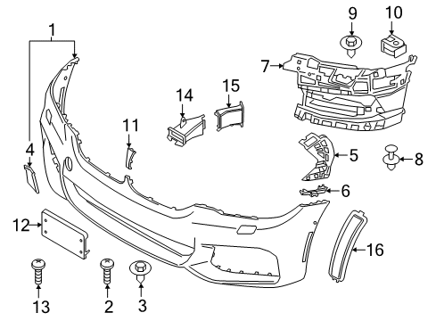 2020 BMW 530i xDrive Front Bumper Guide, Bumper, Left Diagram for 51117385349