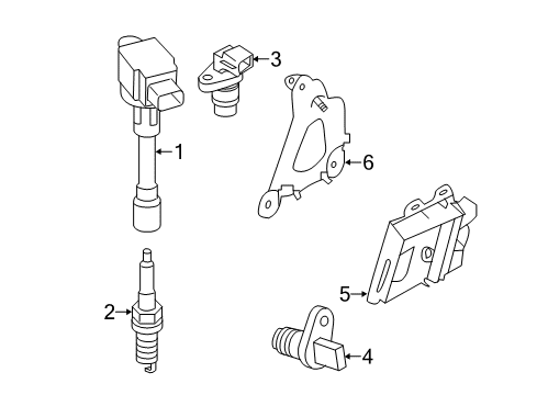2019 Nissan Rogue Ignition System Spark Plug Diagram for 22401-1VA1C