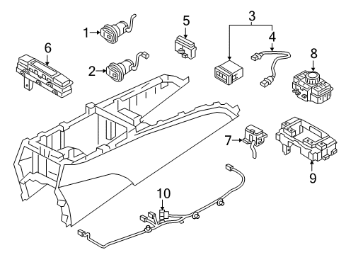 2016 Hyundai Genesis Navigation System Switch Assembly-Console Upper Cover Diagram for 93315-B1015-4X