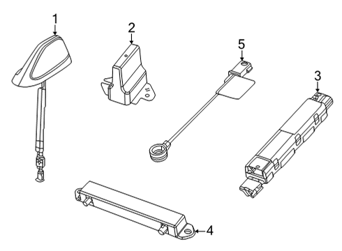 2022 Jeep Wagoneer Antenna & Radio Screw-HEXAGON Head Diagram for 6508166AA