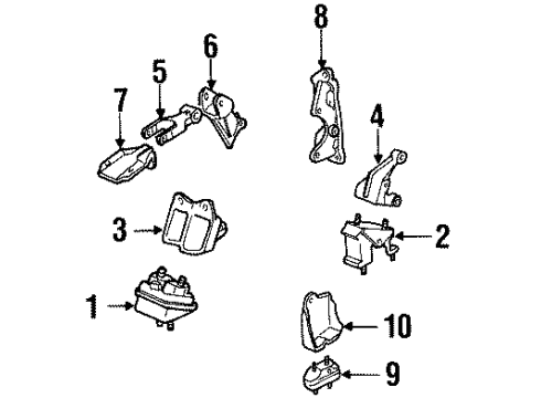 2002 Oldsmobile Intrigue Engine & Trans Mounting Bracket-Trans Mount Trans Side Diagram for 10400205