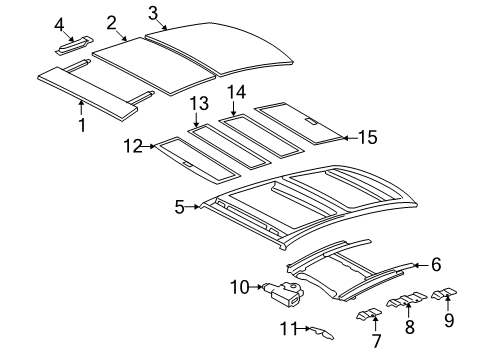 2009 Lexus ES350 Sunroof Rail Sub-Assy, Slide Roof Diagram for 63202-33080