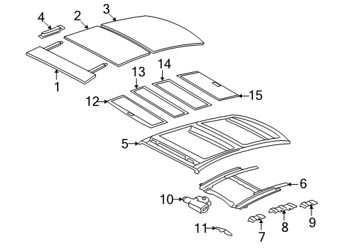 2009 Lexus ES350 Sunroof Roof Window Glass Sub-Assy, No.1 Diagram for 63201-33120