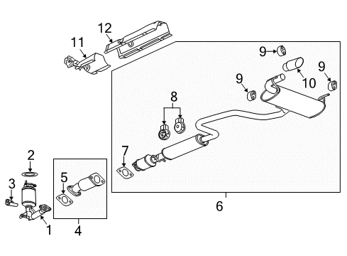 2011 Chevrolet Malibu Exhaust Components Bracket, Exhaust Manifold Pipe Diagram for 25931779